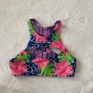 Moana Bikini Midnight Mocha Reversible Bikini Top Size XS Pink Purple